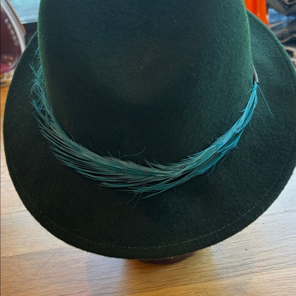 Eugenia Kim Fedora 100% Wool Green Peacock Hat Size Medium - Picture 5 of 7